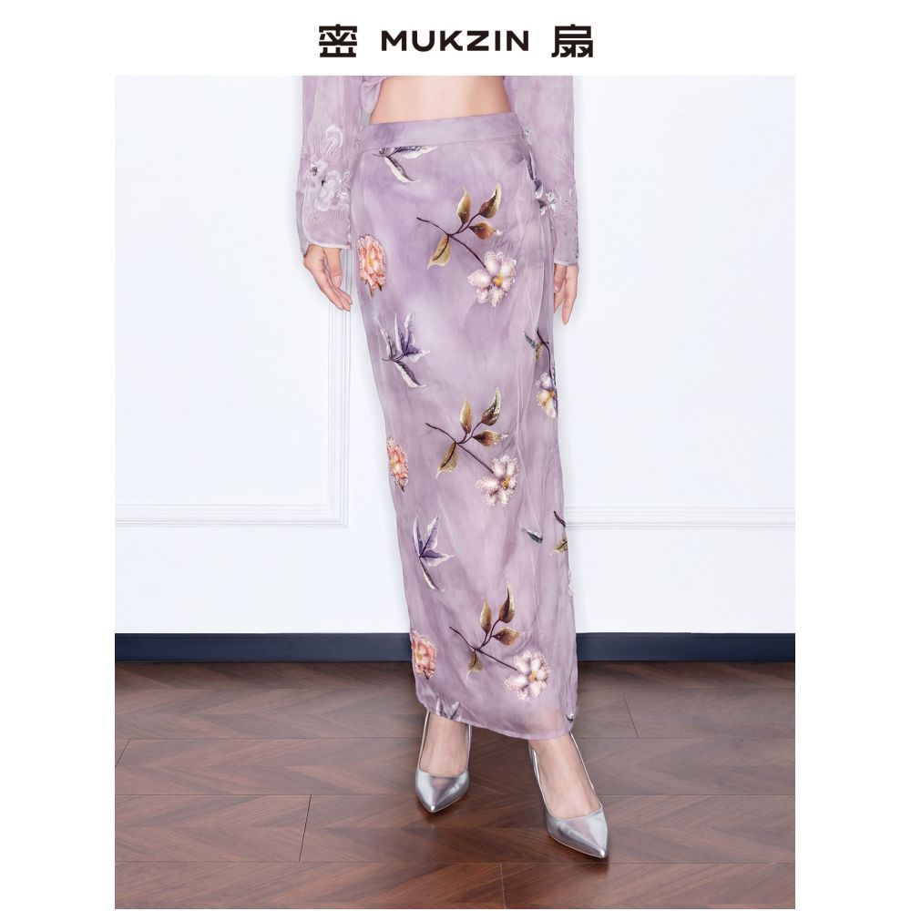Mishan 2026 Summer New Arrival A Midsummer Night s Dream New Chinese Style Embroidered Loose Purple V Neck Jacket Set image 4