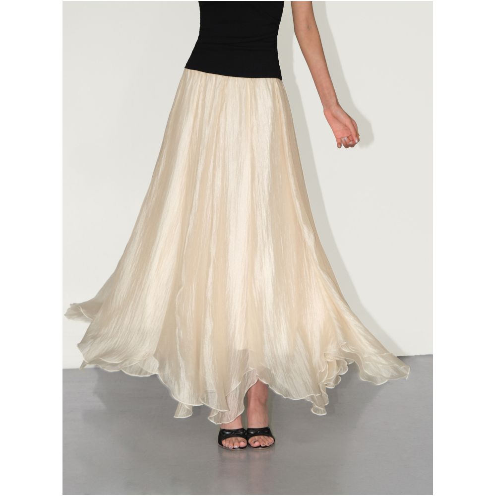 NEVA HU Moonlight Melody Elegant A line Flowy Chiffon Skirt for Women Irregular Long Skirt with Stylish Design image 2