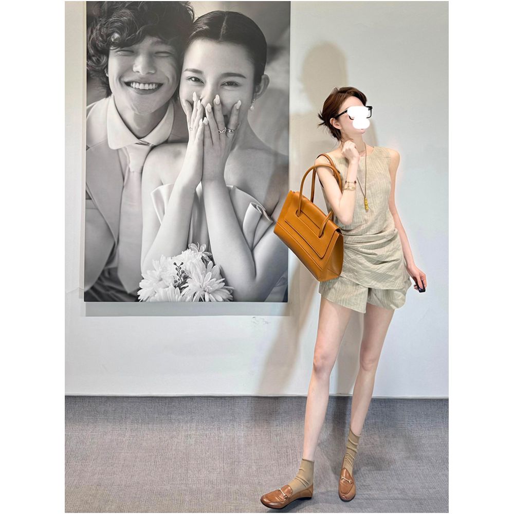 Drawdream Relaxed Fit Pleated Sleeveless Camisole Top and Shorts Two Piece Set for Summer image 2