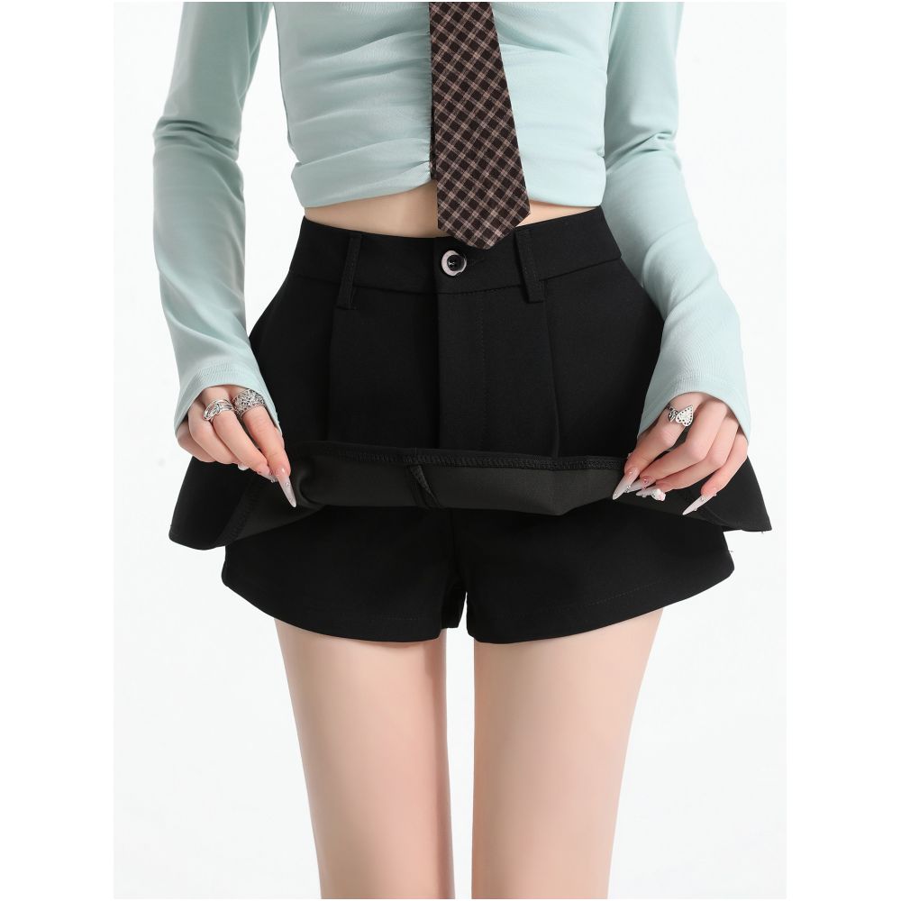 MASS Petite A line mini skirt pants flattering and stylish casual and versatile high waisted simple and fashionable image 4