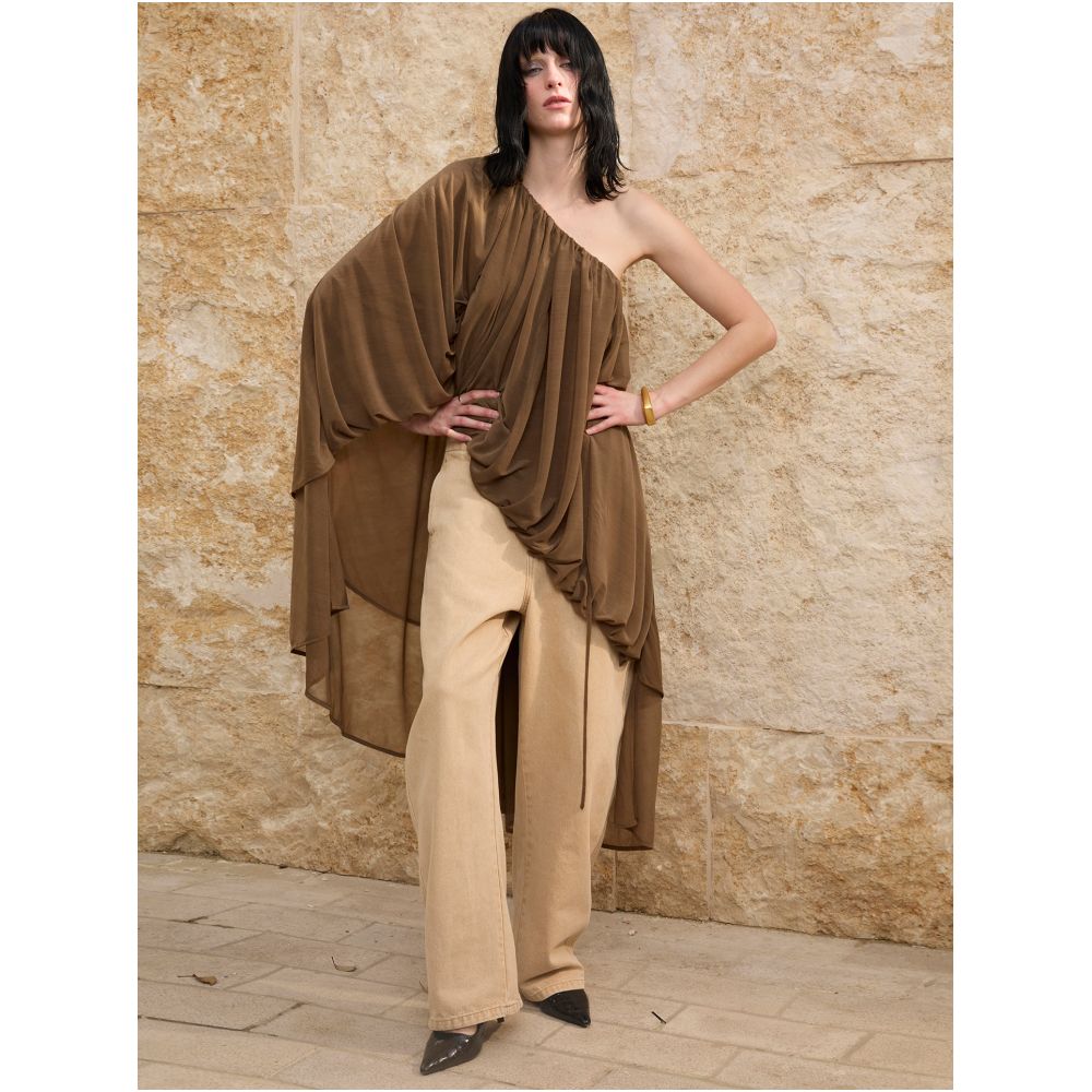 SIP CLASS designer brand halter neck off shoulder backless mesh dress summer pleated drape skirt image 4
