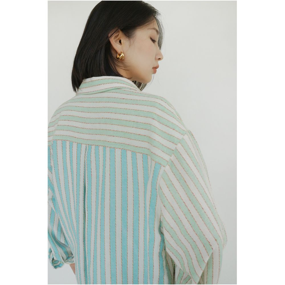 Clearance Sale 40 Off No Returns or Exchanges for Non Quality Issues Three Piece Set Shirt Striped Skirt Pants Summer Shirt image 4
