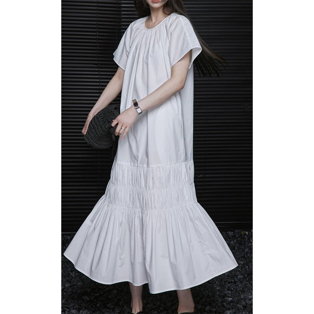 Moment white dress for female summer 2024 new high end exquisite super good looking temperament niche design feeling slimming image 7