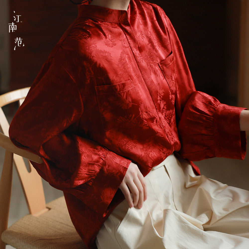 Jiangnan style new red jacquard improved Tang style top 2025 early spring young fashion shirt light Chinese style commuting image 17