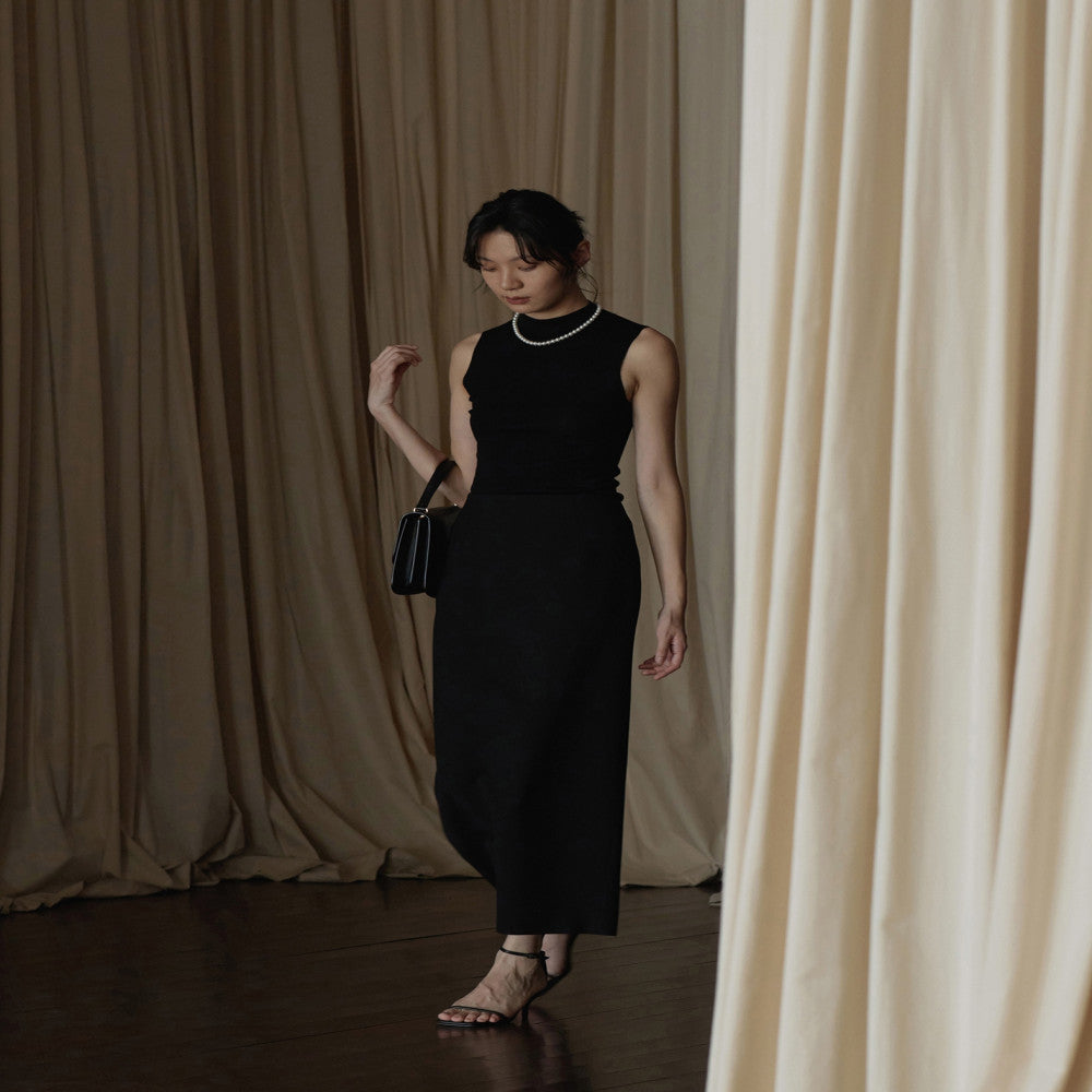 Summer temperament elegant seamless Yangtze all wool 60S semi high neck slim fit base sweater image 29