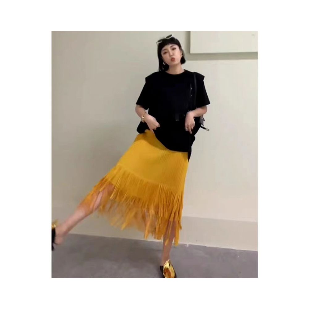 Homestay pleated foreign trade skirt children s 2025 summer new high end casual simple versatile slimming tassel skirt image 19