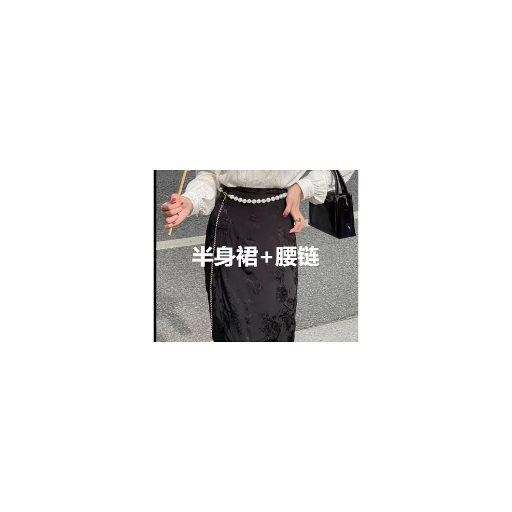 Hanfu New Chinese Jacquard Satin Shirt Women s Spring and Autumn European style Tang style Shirt Improved Cheongsam Top image 35