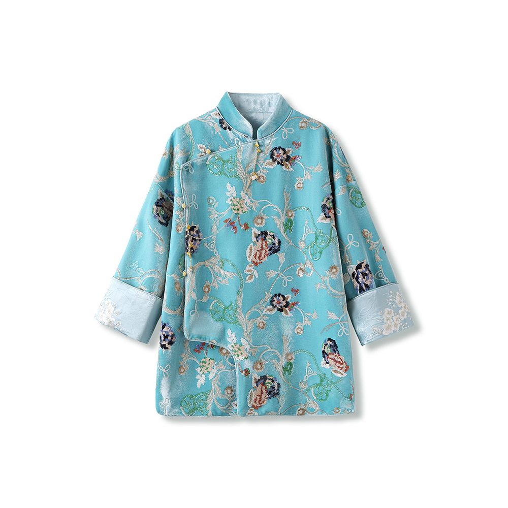 Tangdou Couture Flower Blue New Chinese Style Sequin Embroidery Old Money Style High end Tops and Jackets for Women image 11