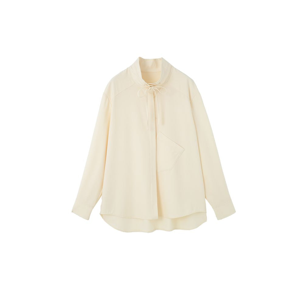 JfYanYan almond light milk beige shirt women s top for autumn and winter layering loose and thick bottom shirt image 7