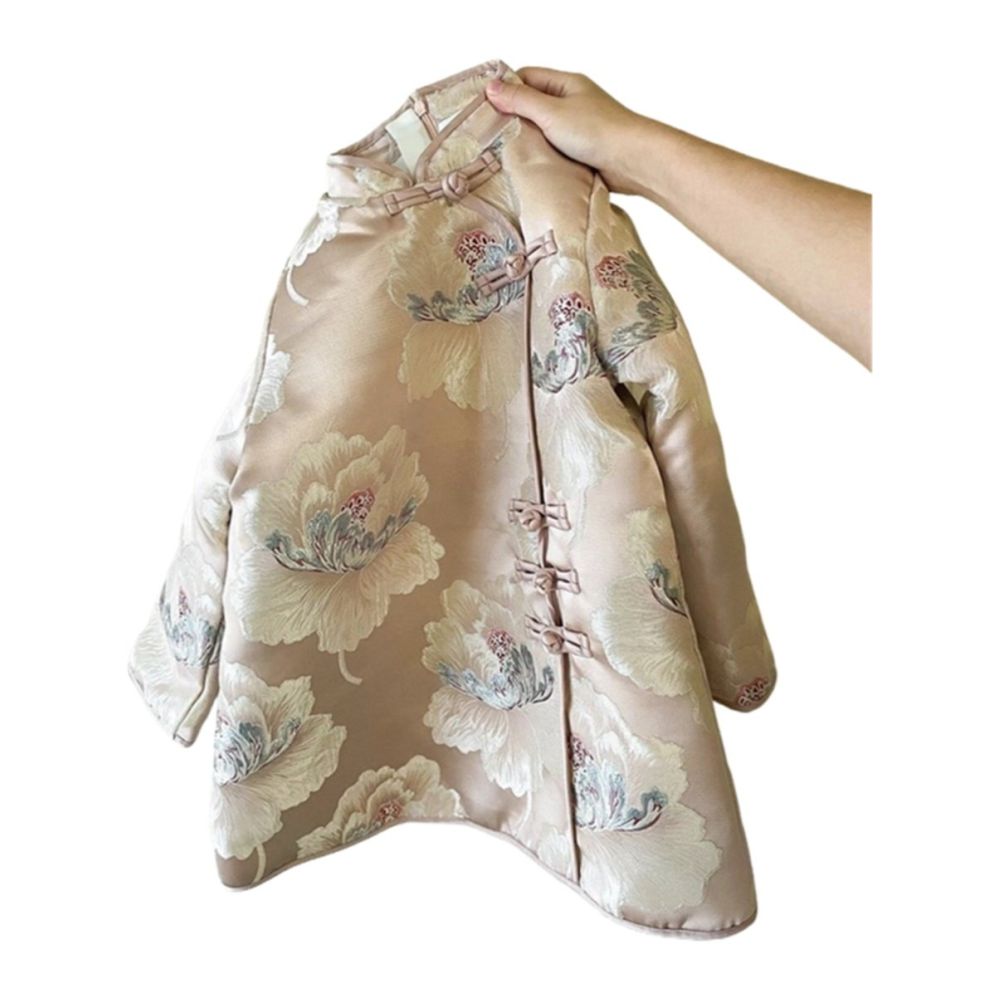 2025 Winter Style Unique Beautiful Super Beautiful Improved Cheongsam Top niche buckle jacquard imitation light luxury cotton clothing for women image 4