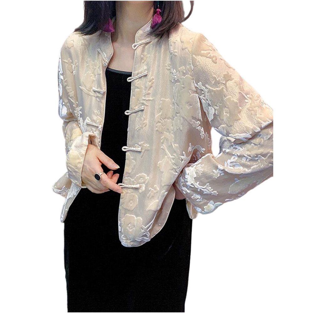 Spring 2026 Women s Clothing New Chinese Style Fold Button Outerwear Youthful and Stylish High End Light Chinese Style Jacquard Top image 5