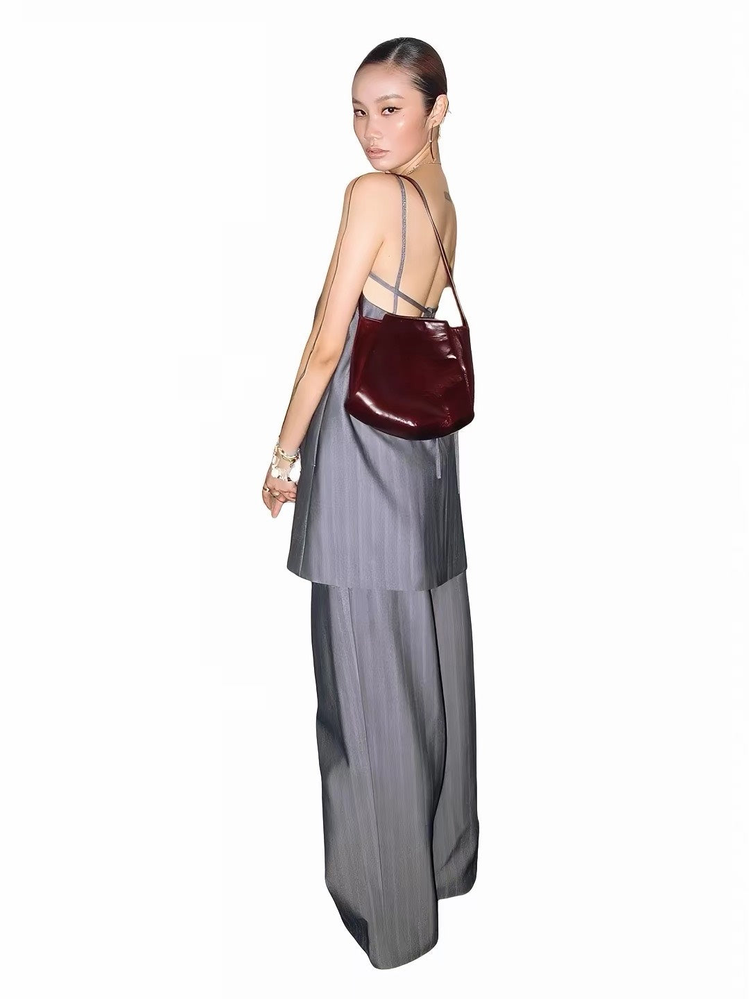 ASAYA7496 â Moonlight Grey Strappy Set đđ©¶