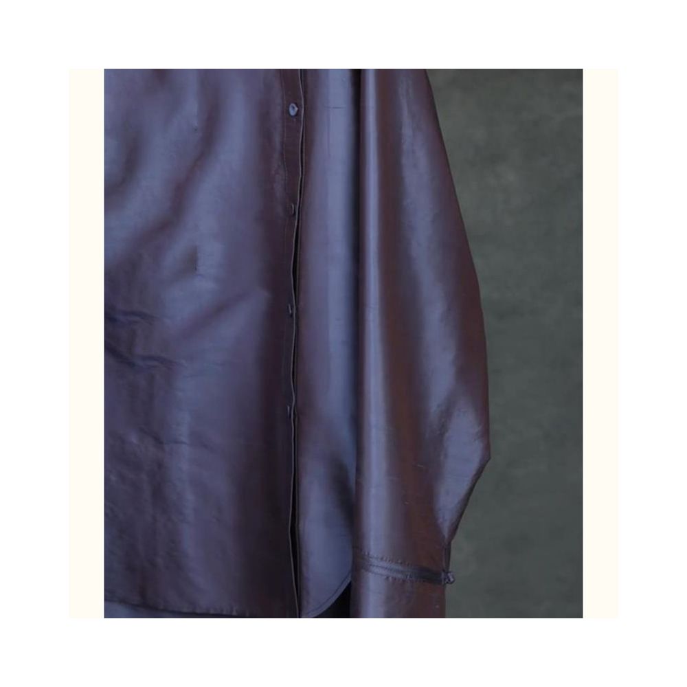 Shopping Mall Withdrawal Autumn Edition New Chinese Style Retro Style Minimalist Light Luxury Unique Beautiful Blue Stand up Collar Shirt image 3