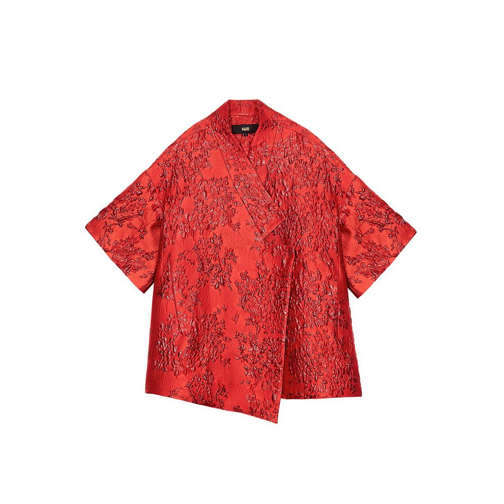ASAYA5848 – Crimson Brocade Kimono Jacket 🔴🌸