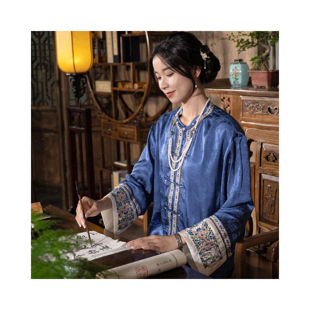 ASAYA5856 – Azure Heritage Embroidered Jacket 💙🪡