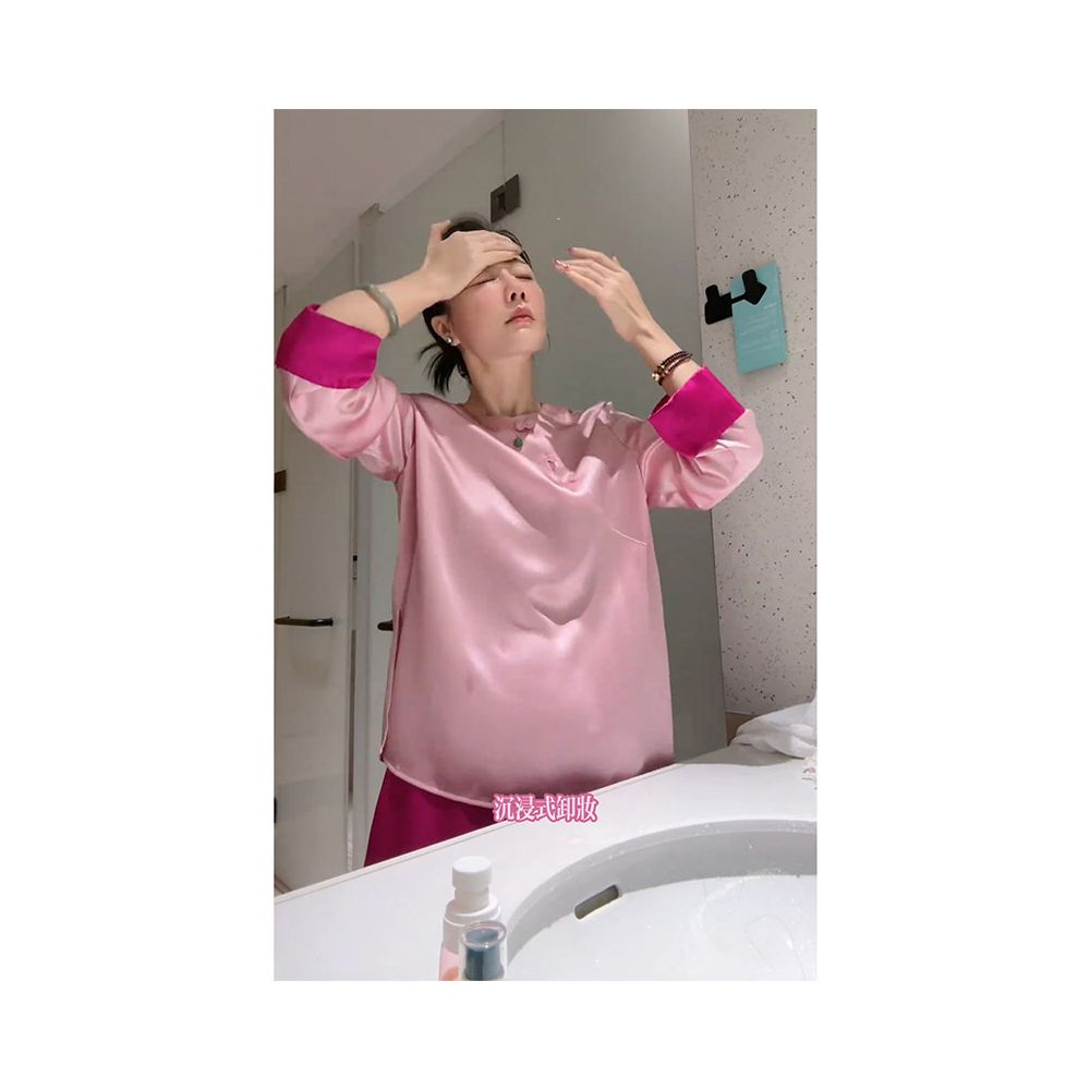 Counter Withdrawal 2025 Autumn New Style Chinese Style Small and Versatile Unique Dopamine Pink Shirt for Women image 2