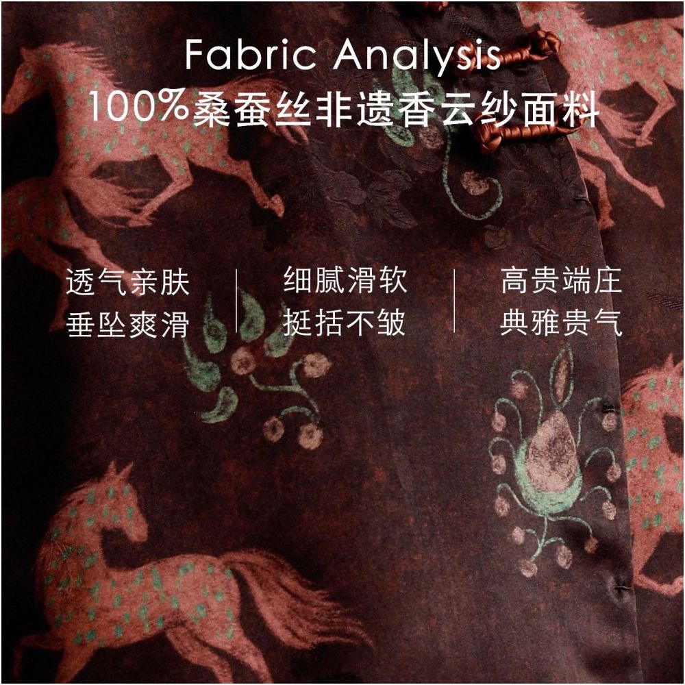 Interface 30 mm pure silk fragrant cloud yarn new Chinese style young version jacket for women 2025 Year of the Horse New Year s robe and New Year s clothing image 3