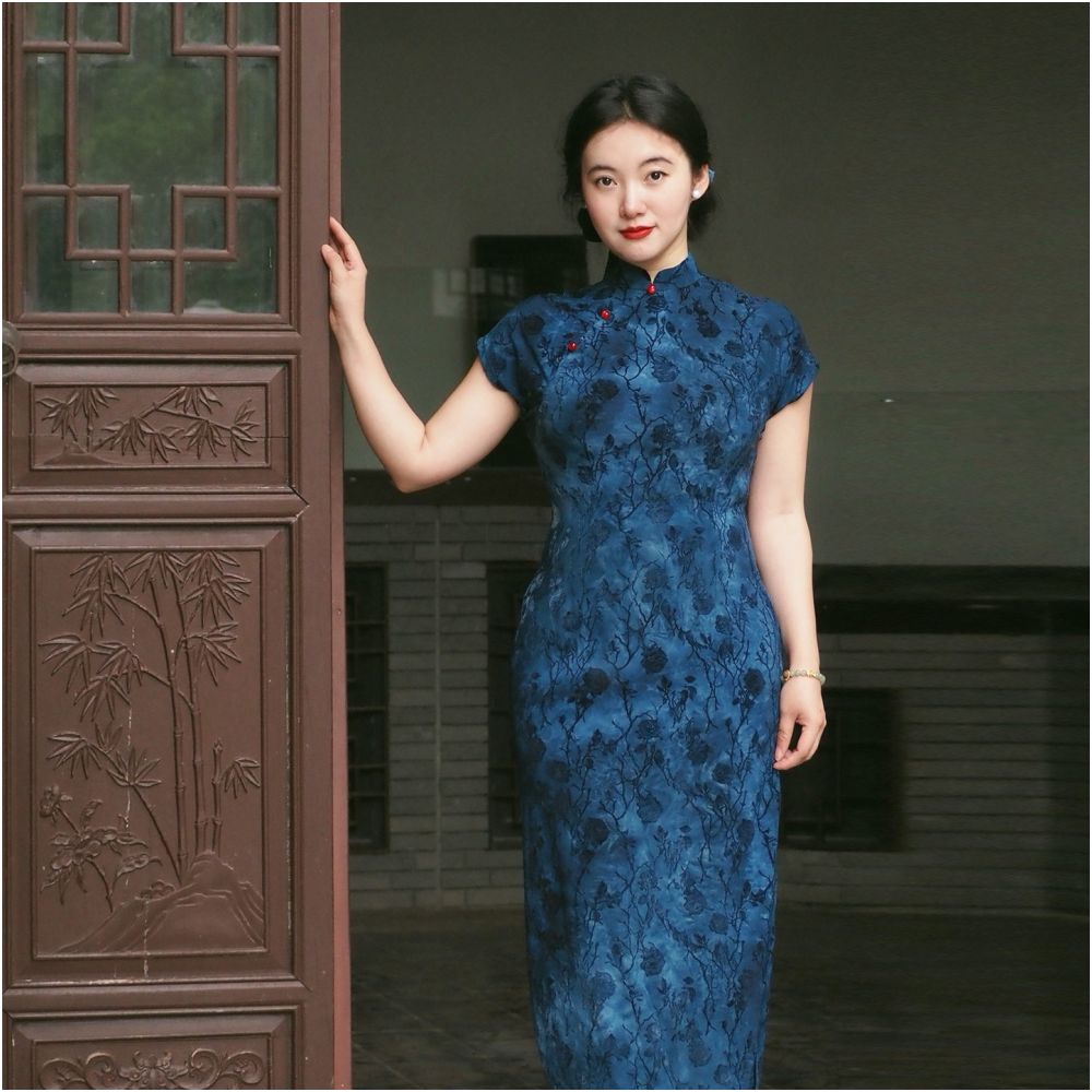 Jiangnan catkins Large size cheongsam fat mm slimming and covering belly new Chinese style improved dress slightly overweight daily short sleeved temperament image 2