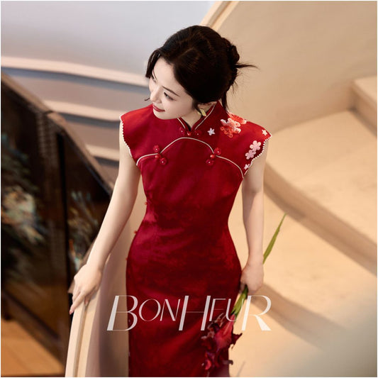 ASAYA5889 – Crimson Heritage Qipao Set ❤️🌸