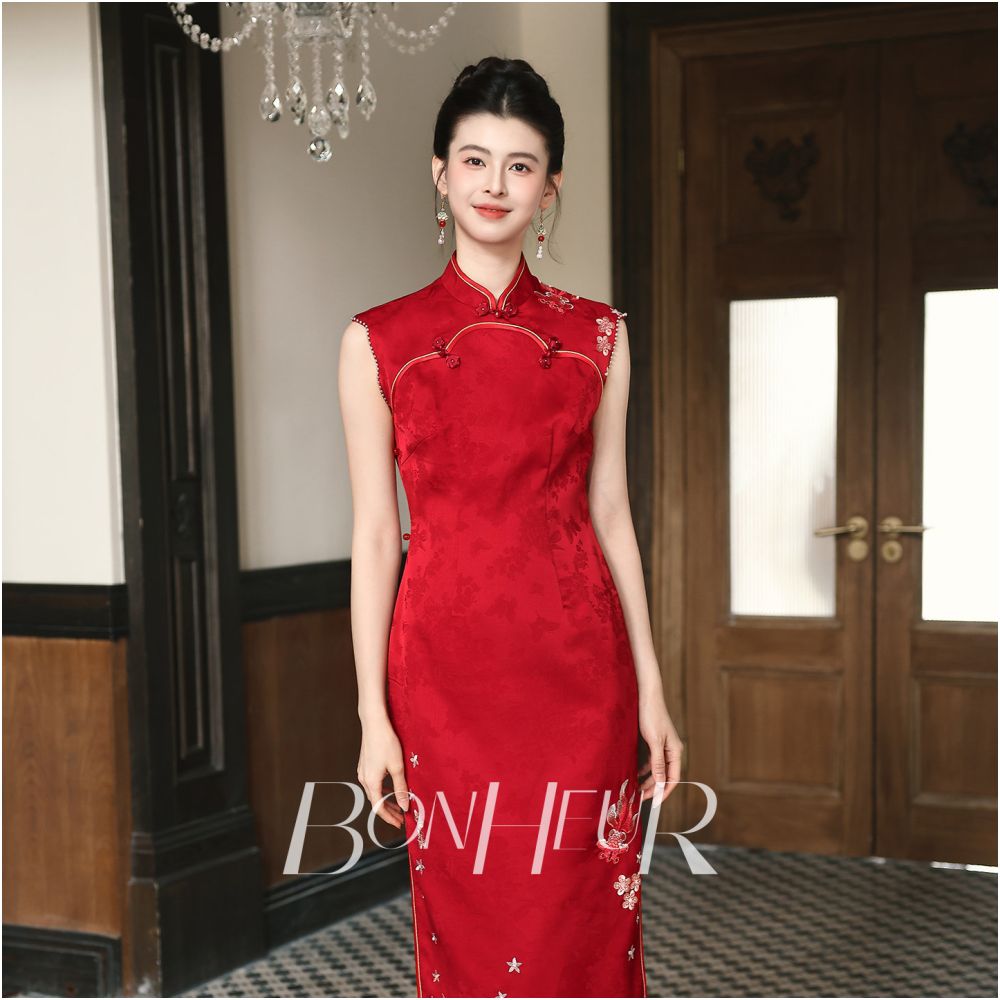 ASAYA5892 – Crimson Heritage Cheongsam Set 🌹✨