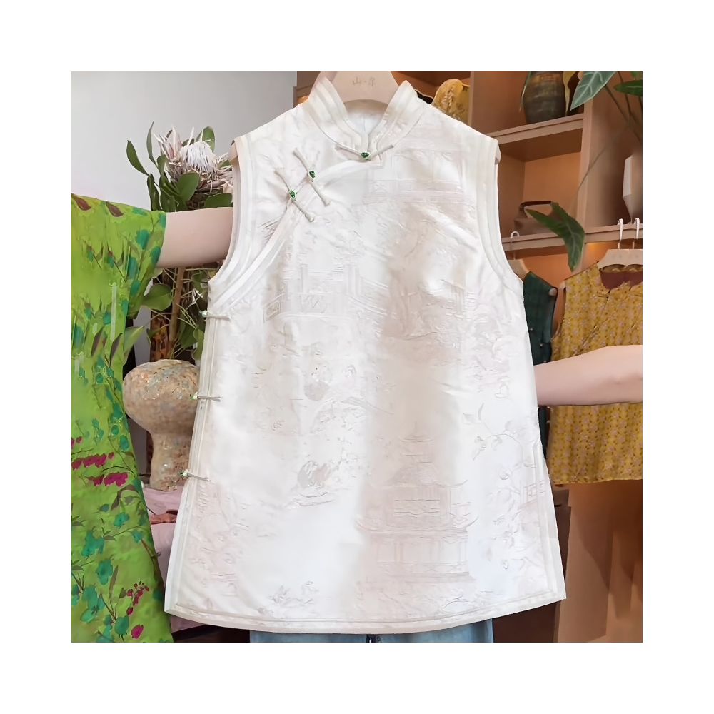 ASAYA5902 – Ivory Jade Sleeveless Top 🤍🍃