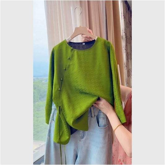ASAYA5903 – Jade Modern Cheongsam Top 🌿✨