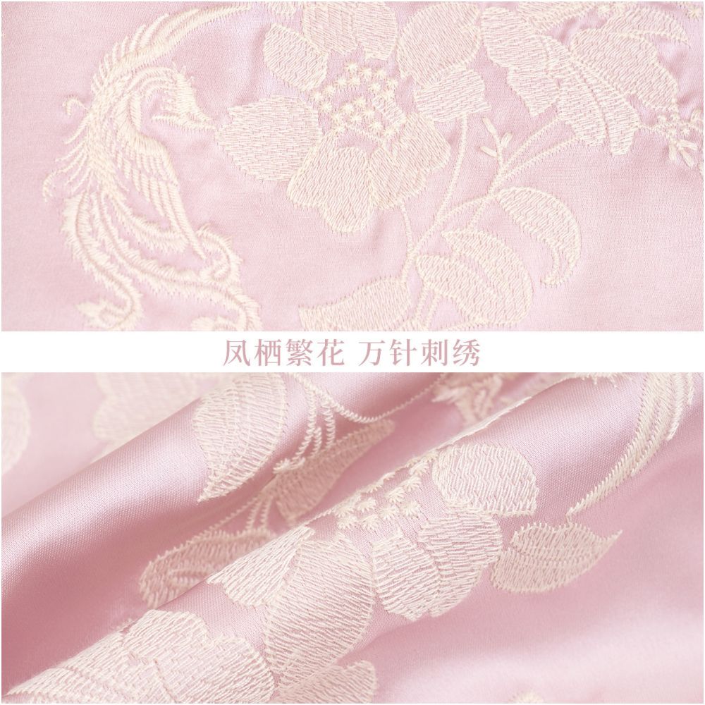 Fengqi blooms with flowers Happy New Chinese Naivee 26 Spring New Heavy Industry Ten Thousand Needle Embroidered Vest Peach Yao Powder image 4