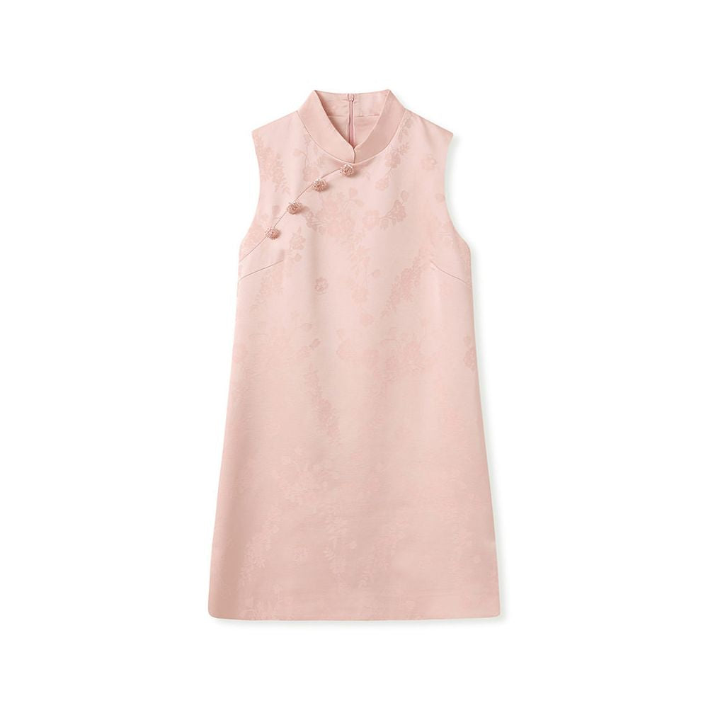 ASAYA5909 – Blush Silk Jacquard Qipao 🌸✨