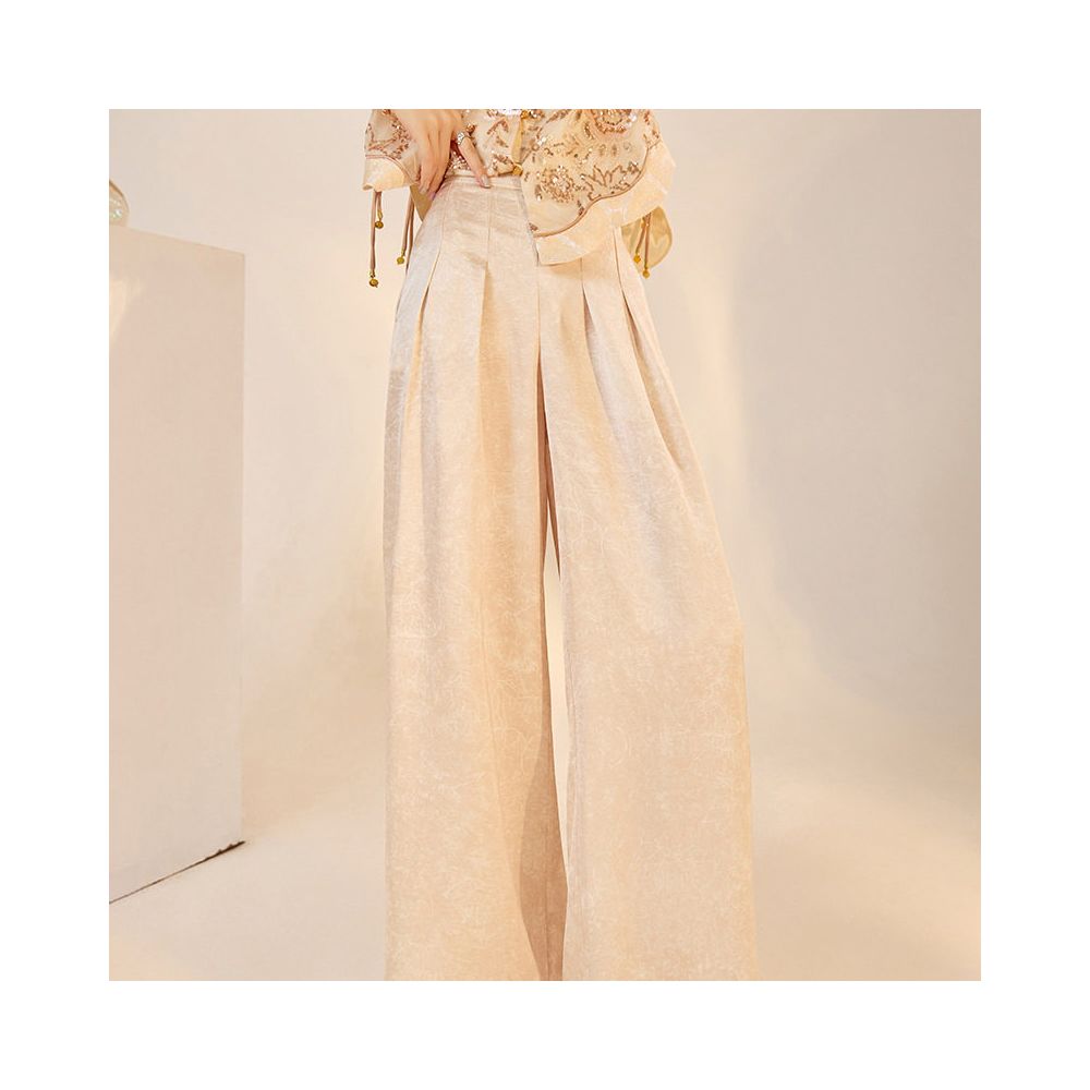 Tang Dou Gao Ding Yun Jin Shu Guo Feng Zhu Embroidery New Chinese style sequins fish tail half skirt vest pants women s summer image 4