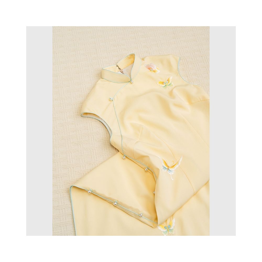 ASAYA5915 – Butterly Pearl Cheongsam Dress 🦋💛
