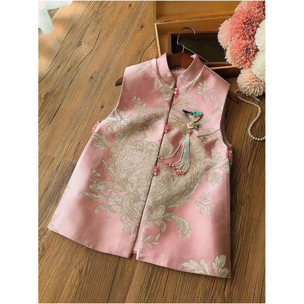 Tang style women s Chinese style 2026 new spring style women s retro improvement young cheongsam vest Chinese style top vest image 1