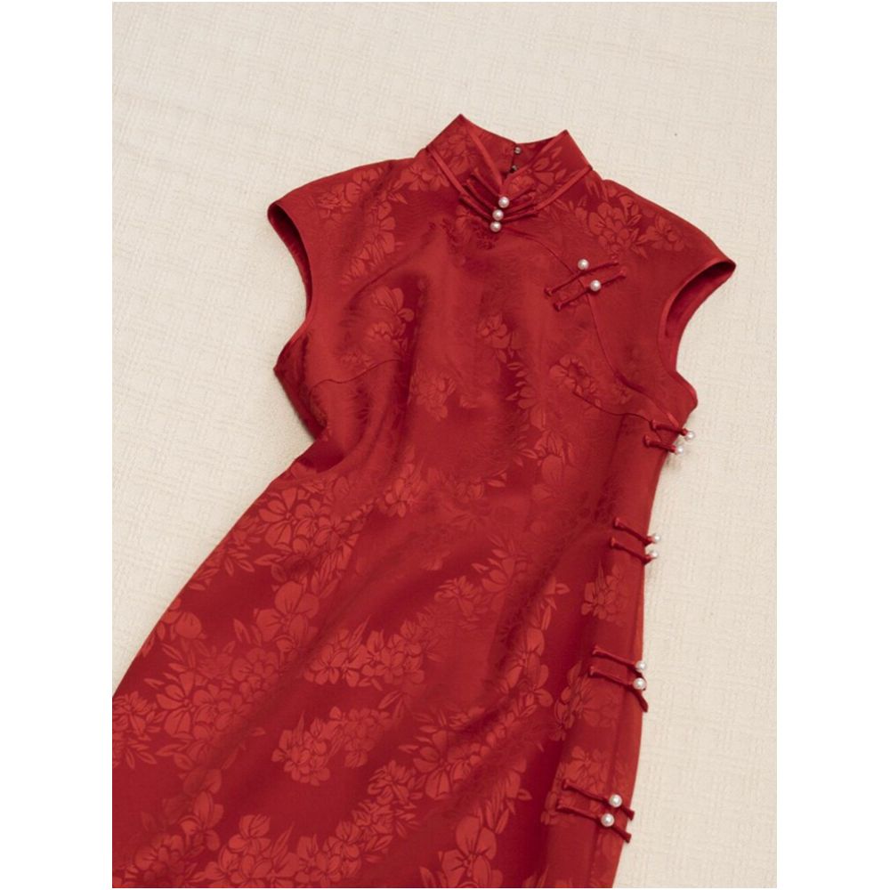 Counter Withdrawal 2025 Summer New Chinese Style Unique Exquisite Elegant Elegant Slimming Red Sleeveless Dress for Children image 3