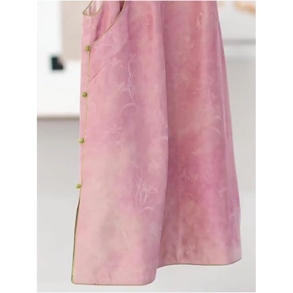 In stock Light luxury new Chinese style pink dress for children s summer 2025 new style popular and explosive this year image 3
