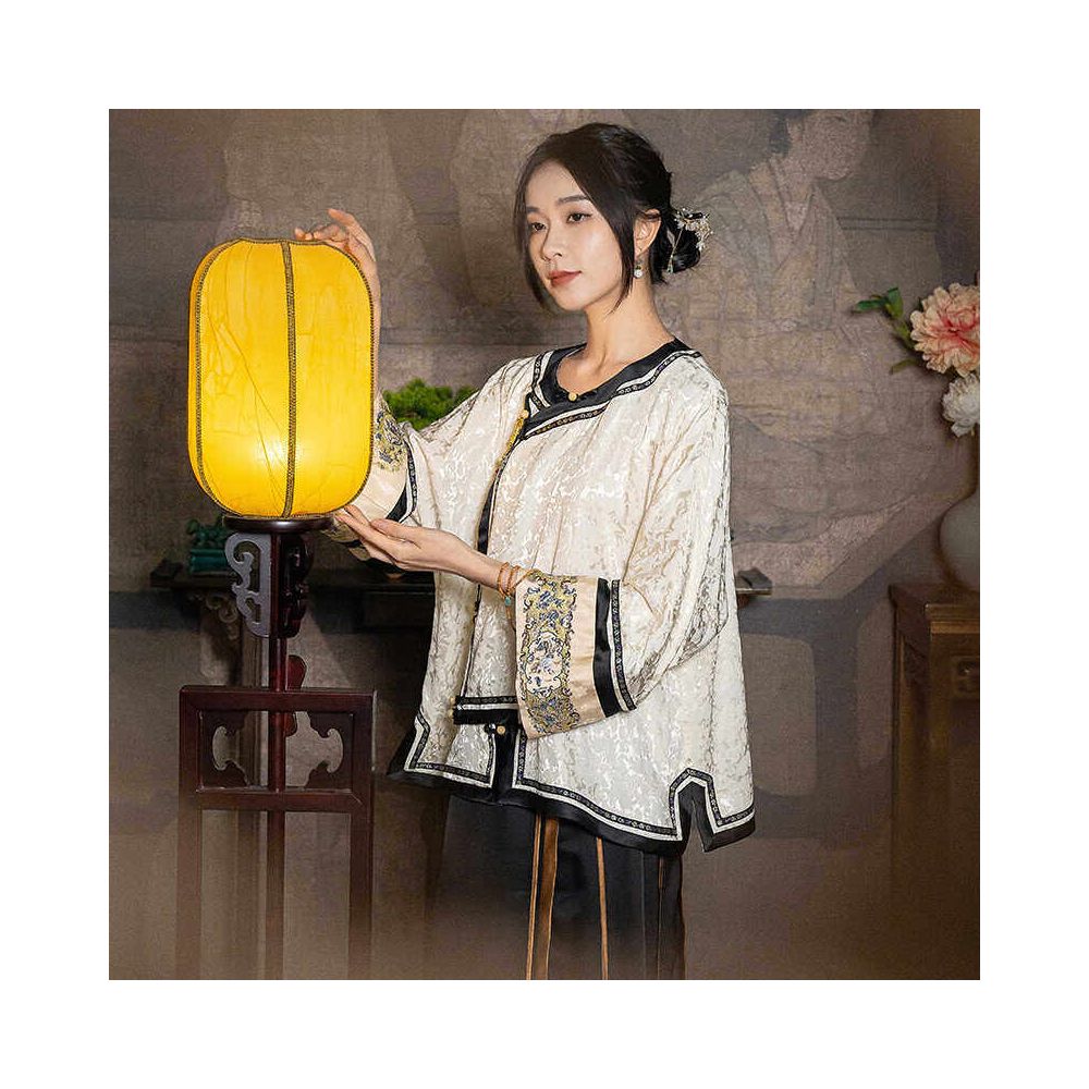 New Chinese style women s clothing Republic of China style retro jacquard heavy embroidery flower spring and summer tea clothing Chinese style high end button top image 0