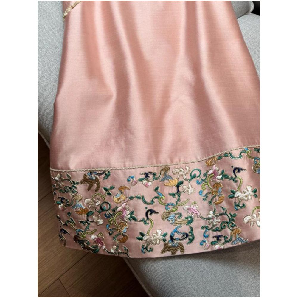 New Chinese style pink vest long skirt women s 2026 spring new pink high end design dress image 1