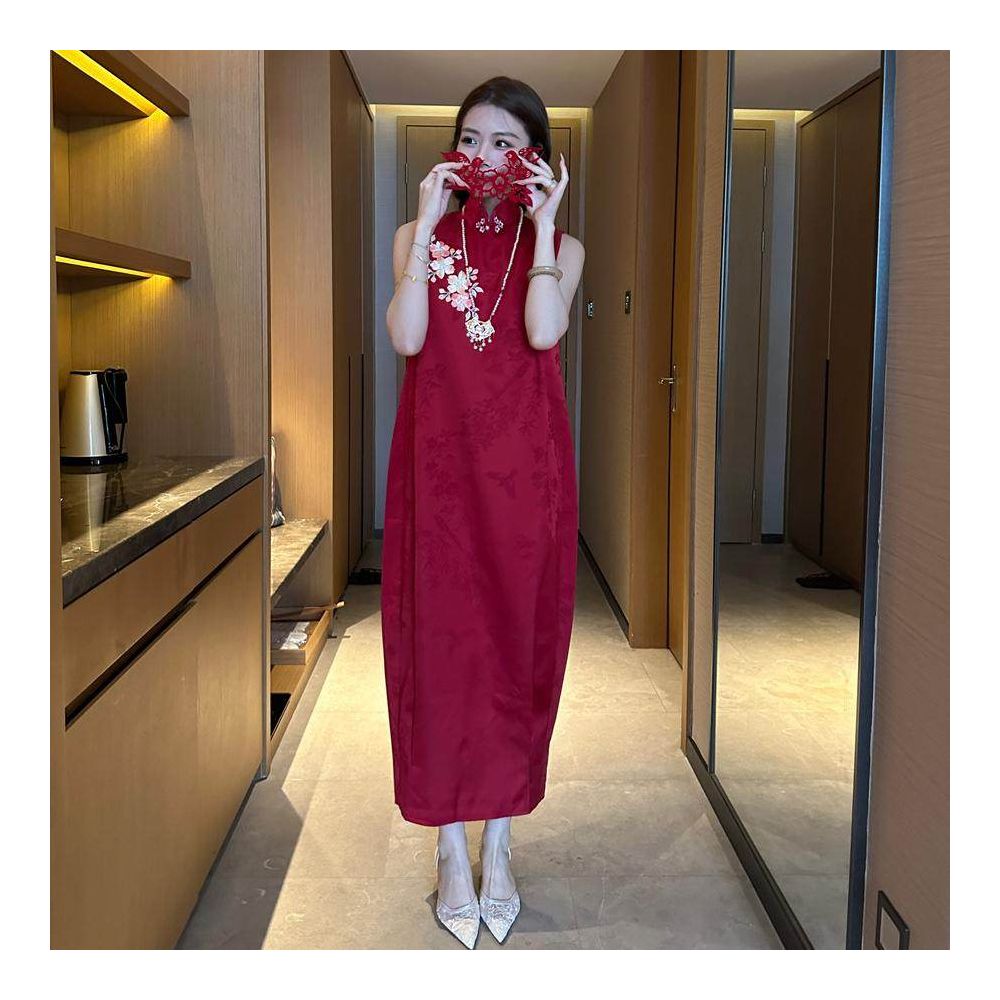Improved cheongsam women s wedding engagement dress light luxury niche high end toast bride s new Chinese style foreign style dress image 0