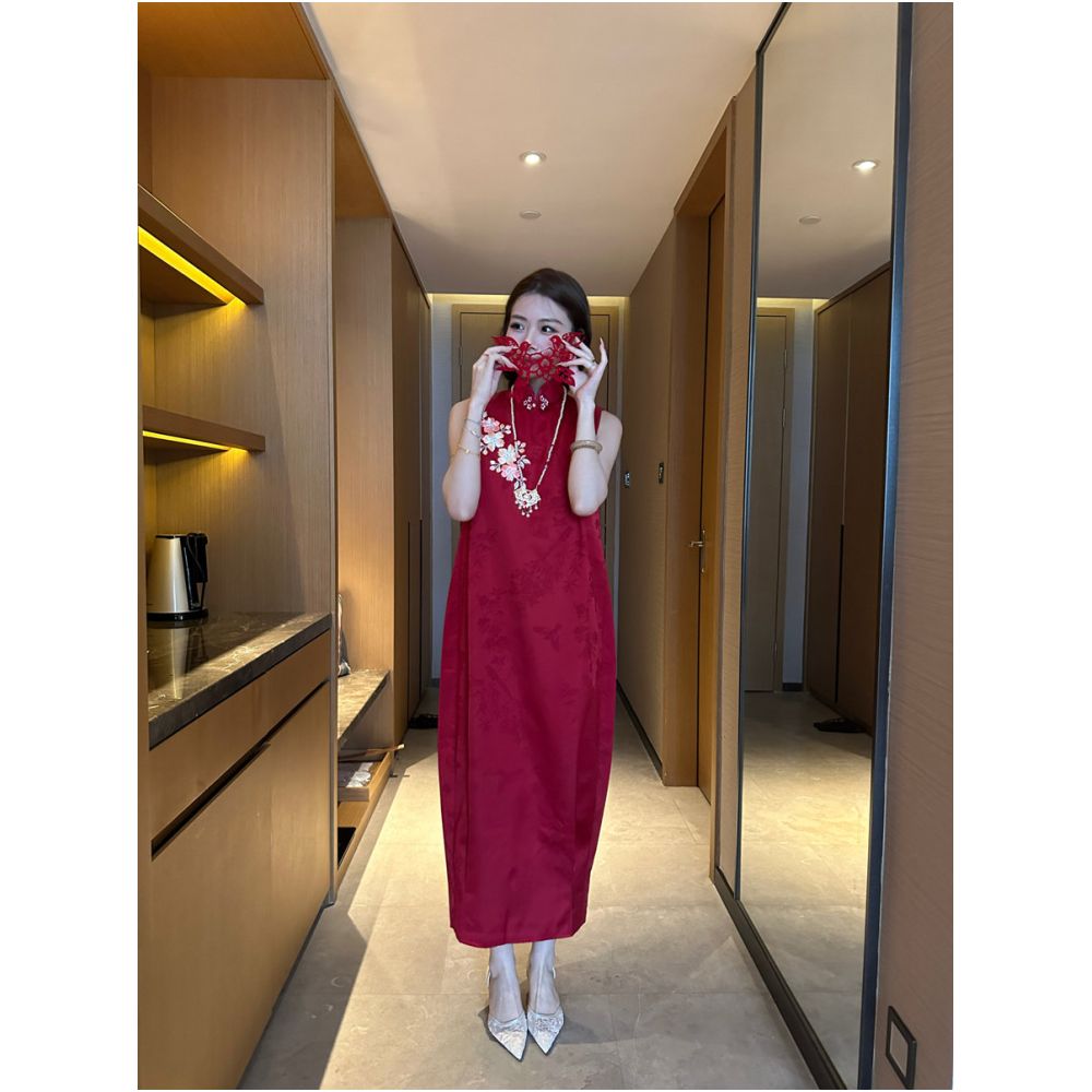ASAYA5970 – Scarlet Blossom Cheongsam Dress ❤️🌺