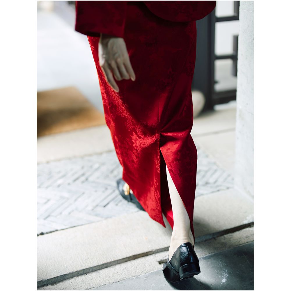 Dear Peony Bride Spring and Autumn Long sleeved Toast Dress Set High end Certification Return Door Casual Dress Red Engagement Cheongsam image 2