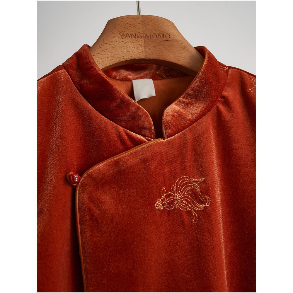 New Chinese style retro velvet embroidered cotton vest women s clothing 2026 Year of the Horse zodiac year clothes New Year s robe image 5