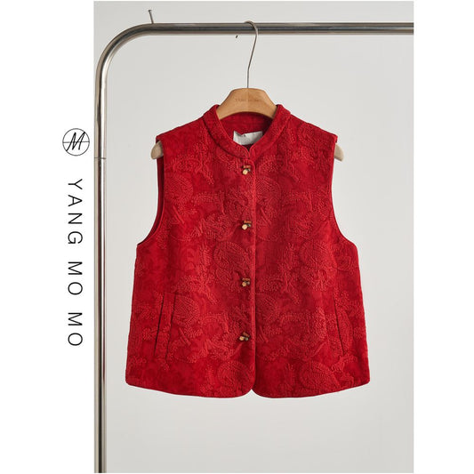 ASAYA6004 – Imperial Rouge Textured Vest ❤️✨ เ