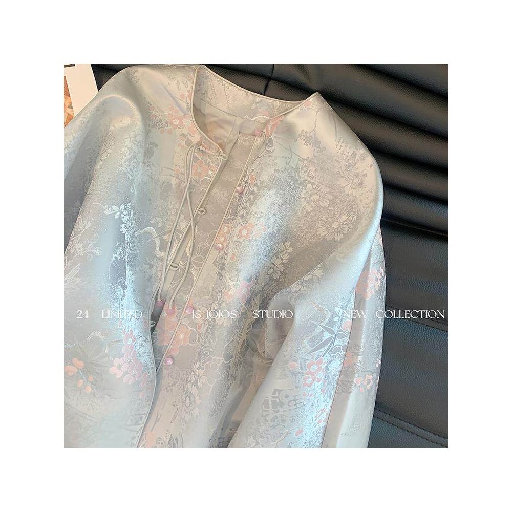 New Chinese style dark pattern jacquard buckle spring coat 2025 new women s age reducing temperament improvement Chinese style top image 2