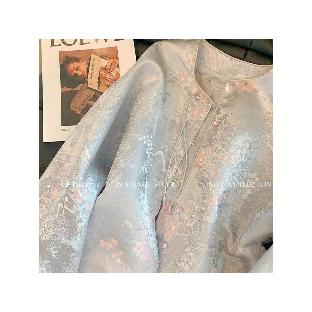 New Chinese style dark pattern jacquard buckle spring coat 2025 new women s age reducing temperament improvement Chinese style top image 3