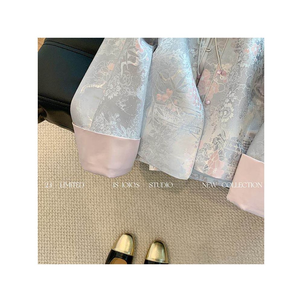 New Chinese style dark pattern jacquard buckle spring coat 2025 new women s age reducing temperament improvement Chinese style top image 4