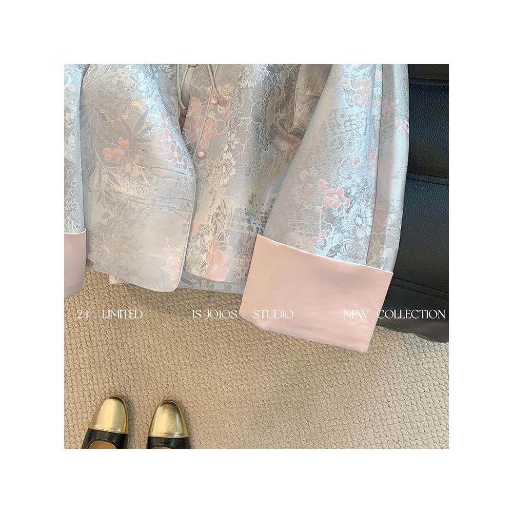 New Chinese style dark pattern jacquard buckle spring coat 2025 new women s age reducing temperament improvement Chinese style top image 5