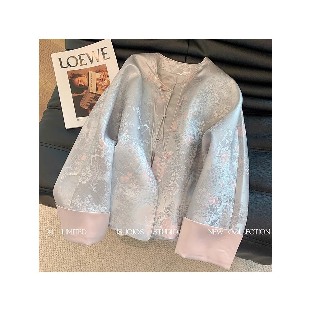 New Chinese style dark pattern jacquard buckle spring coat 2025 new women s age reducing temperament improvement Chinese style top image 0