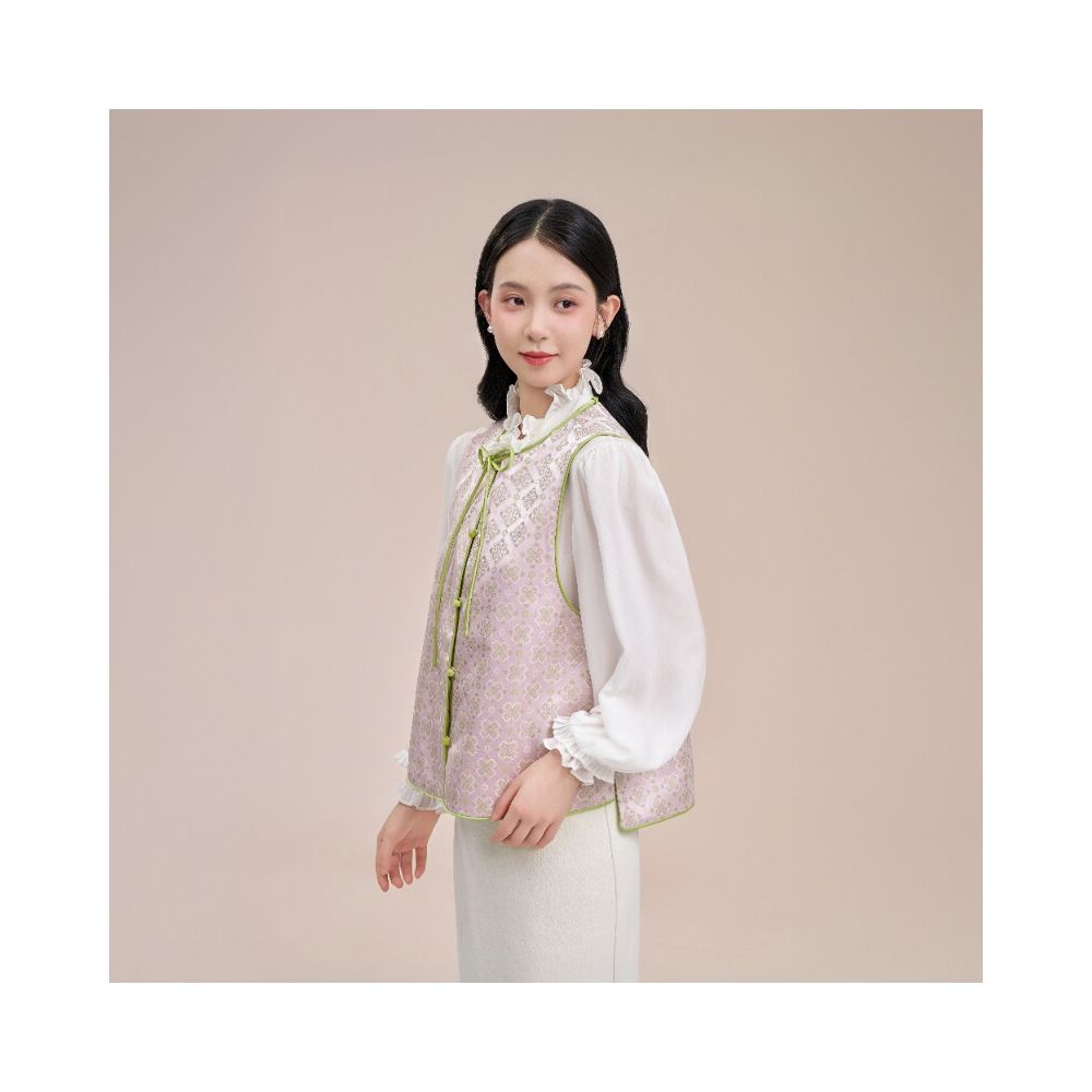 Oriental Selection New Chinese style Apricot Rain Women s Vest Women s Wear High end Popular Chinese Style Early Autumn Dressing Autumn Clothes image 2