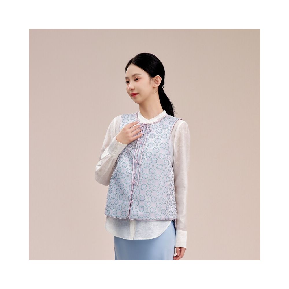 Oriental Selection New Chinese style Apricot Rain Women s Vest Women s Wear High end Popular Chinese Style Early Autumn Dressing Autumn Clothes image 3