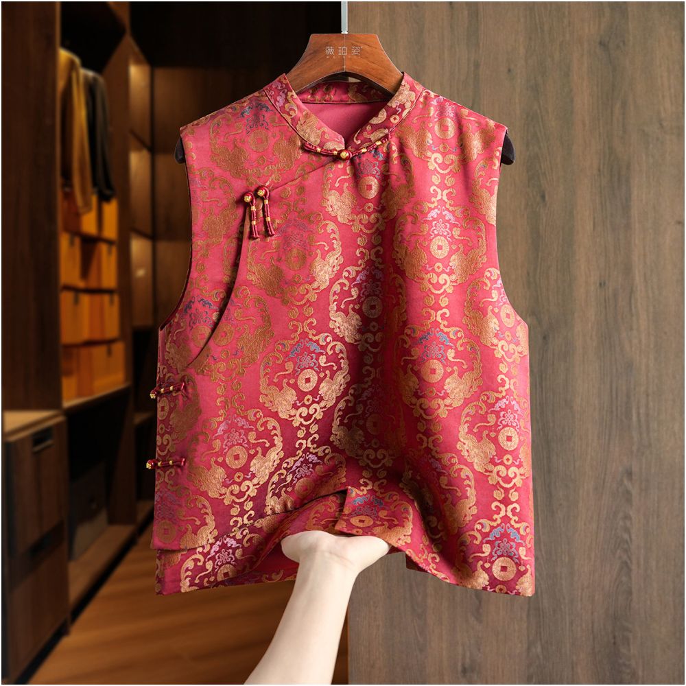 ASAYA6049 – Heritage Silk Brocade Vest ✨🌺