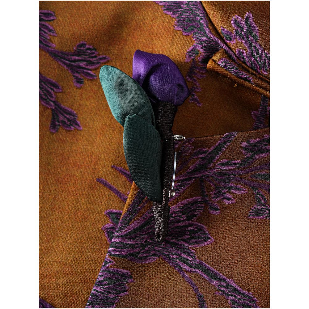 Yellow youthful version improved Chinese style vest with frog buttons stand up collar light Chinese style jacquard top image 3