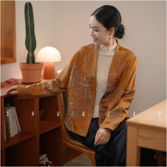 ASAYA6072 – Amber Heritage Brocade Jacket 🍂✨